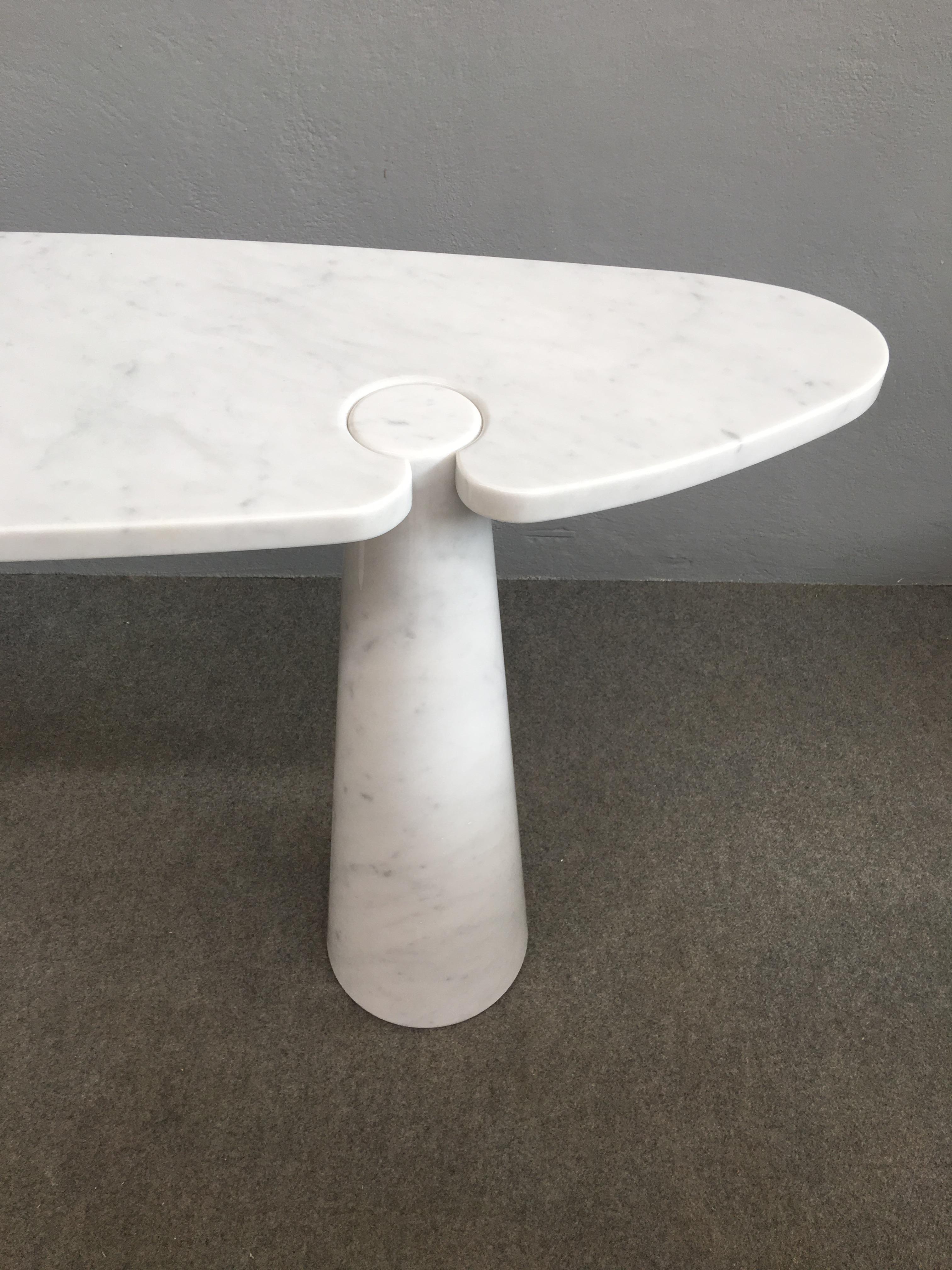 Italian Amazing white marble console table by Angelo Mangiarotti