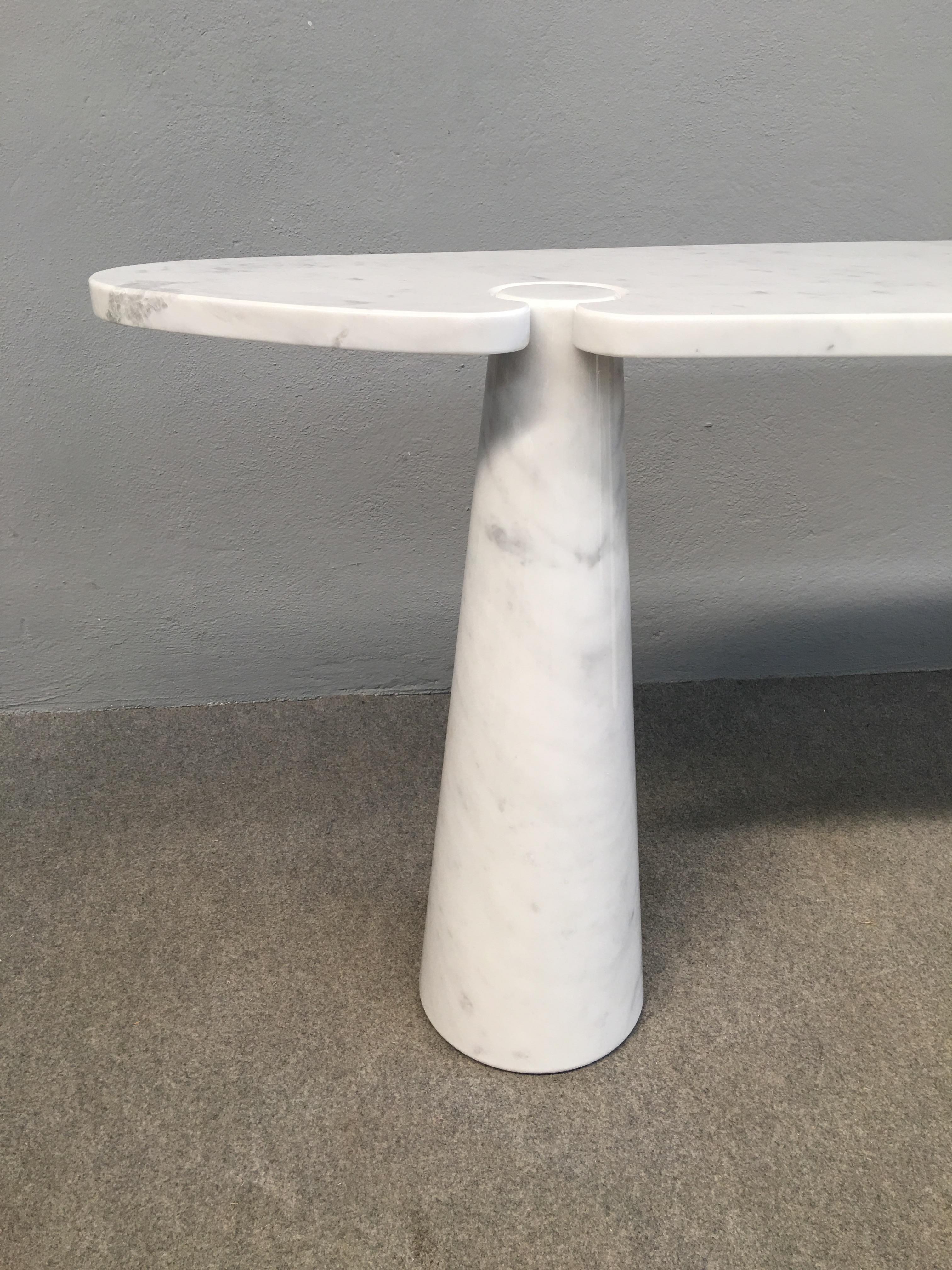 Late 20th Century Amazing white marble console table by Angelo Mangiarotti