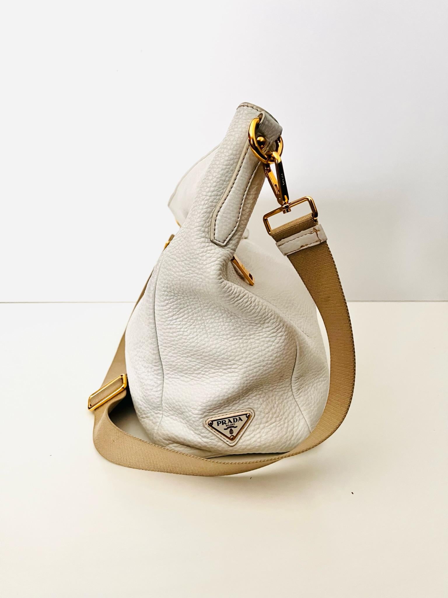 Women's or Men's amazing White Vintage PRADA Tote Bag