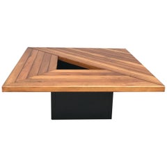 Amazing Wood Coffee Table Attributed to Cassina