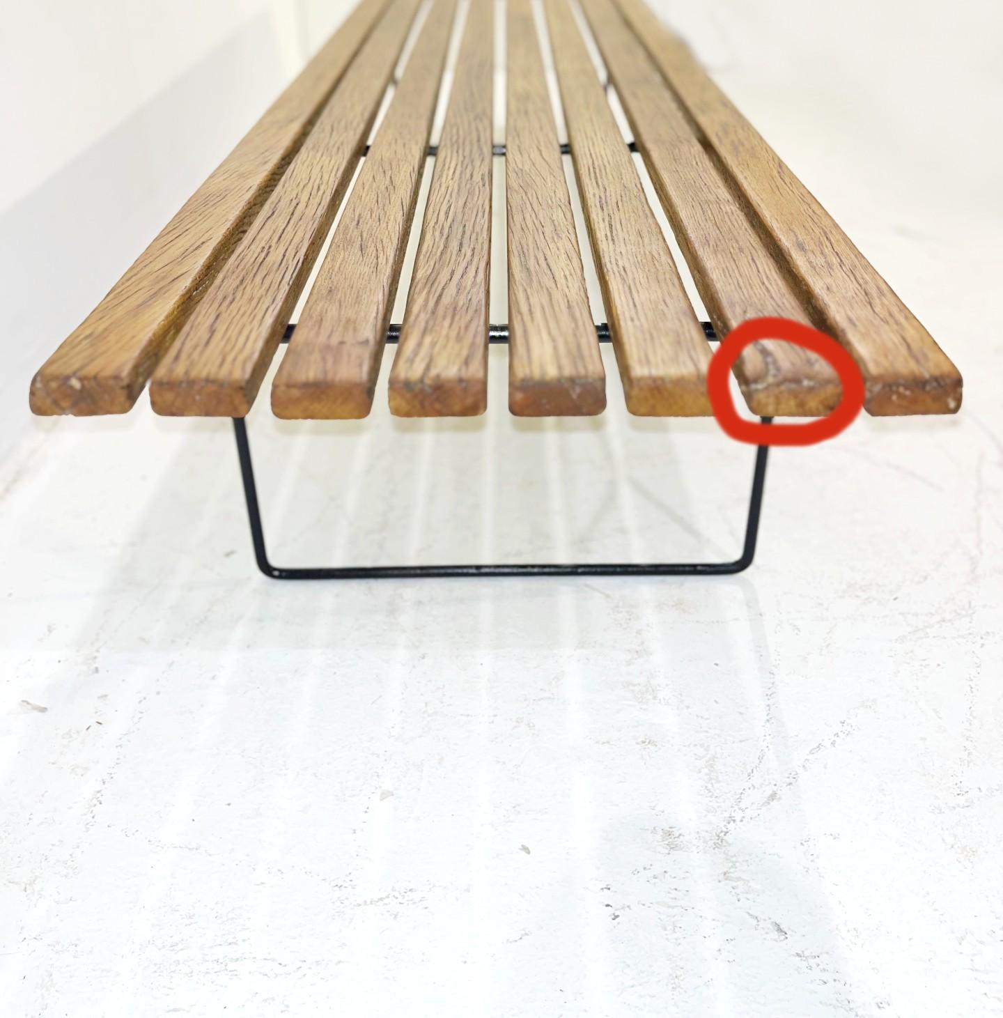 20th Century Amazing wooden bench by Harry Bertoia for Knoll - 