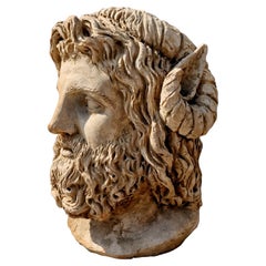 AMAZING ZEUS AMMON CLASSICAL GRECO-ROMAN HEAD 21th Century HANDMADE