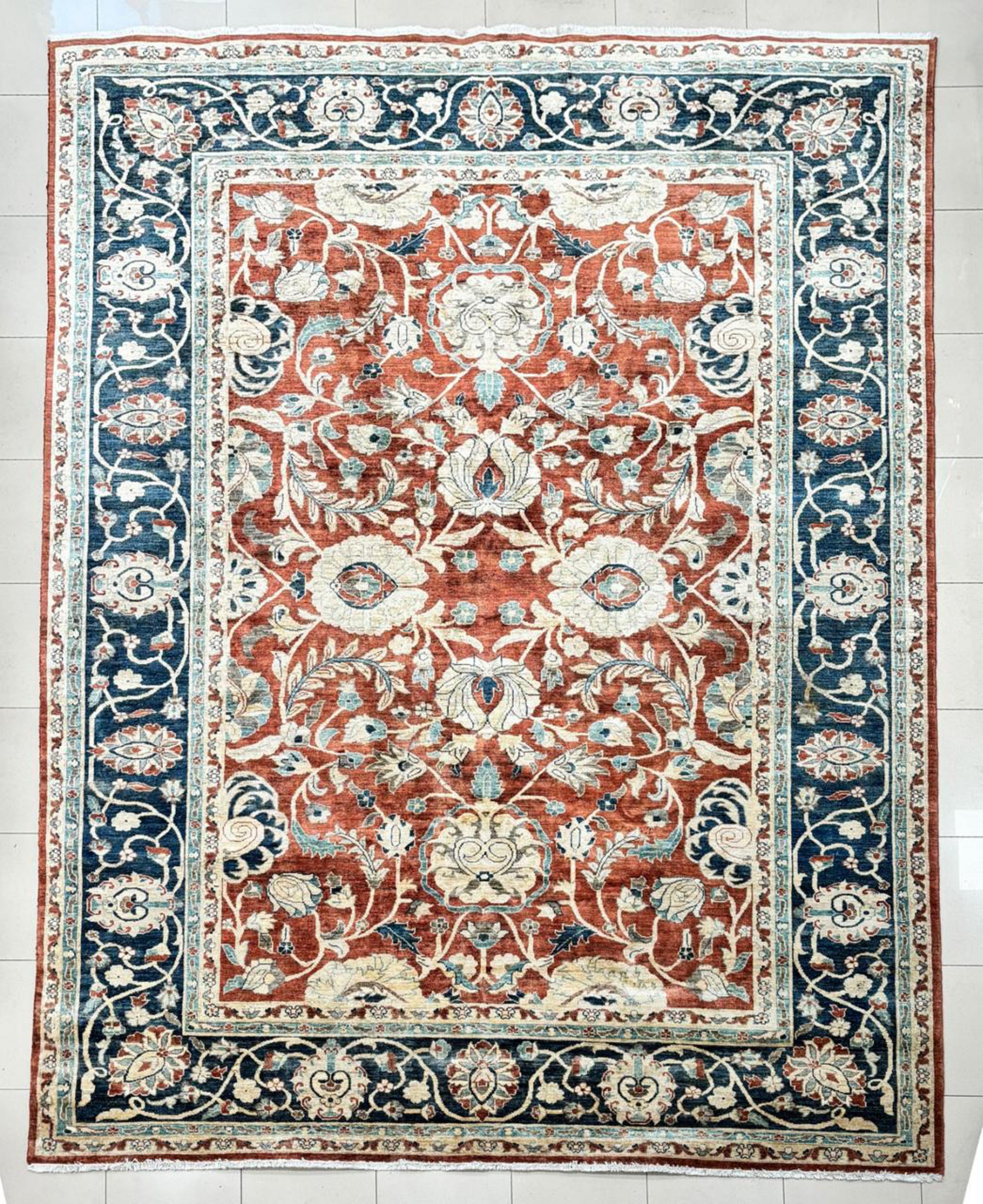 Hand-Crafted Amazing Ziegler Wool Rug began 20th Century For Sale
