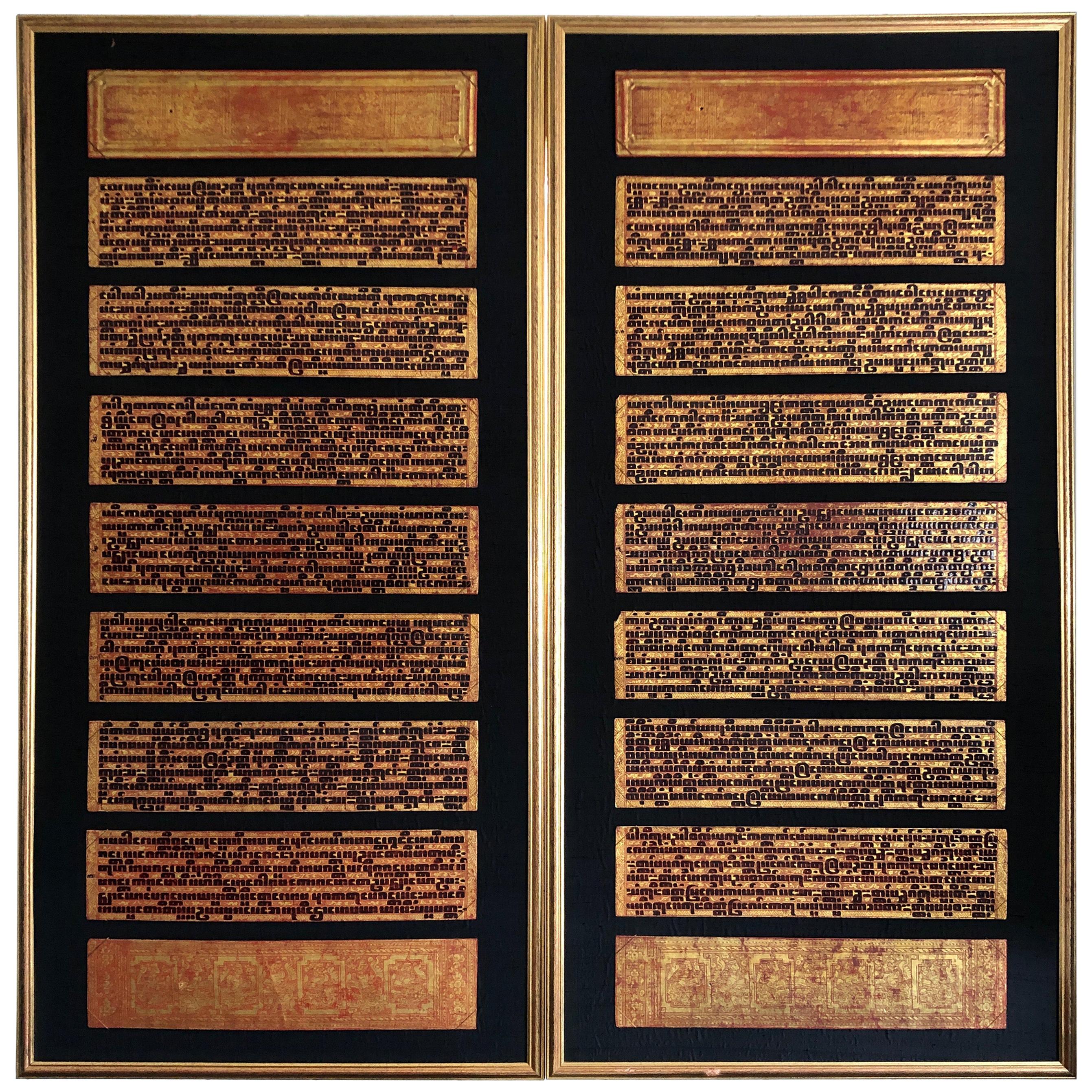 Amazingly Framed and Detailed Pair of Antique Burmese Bibles