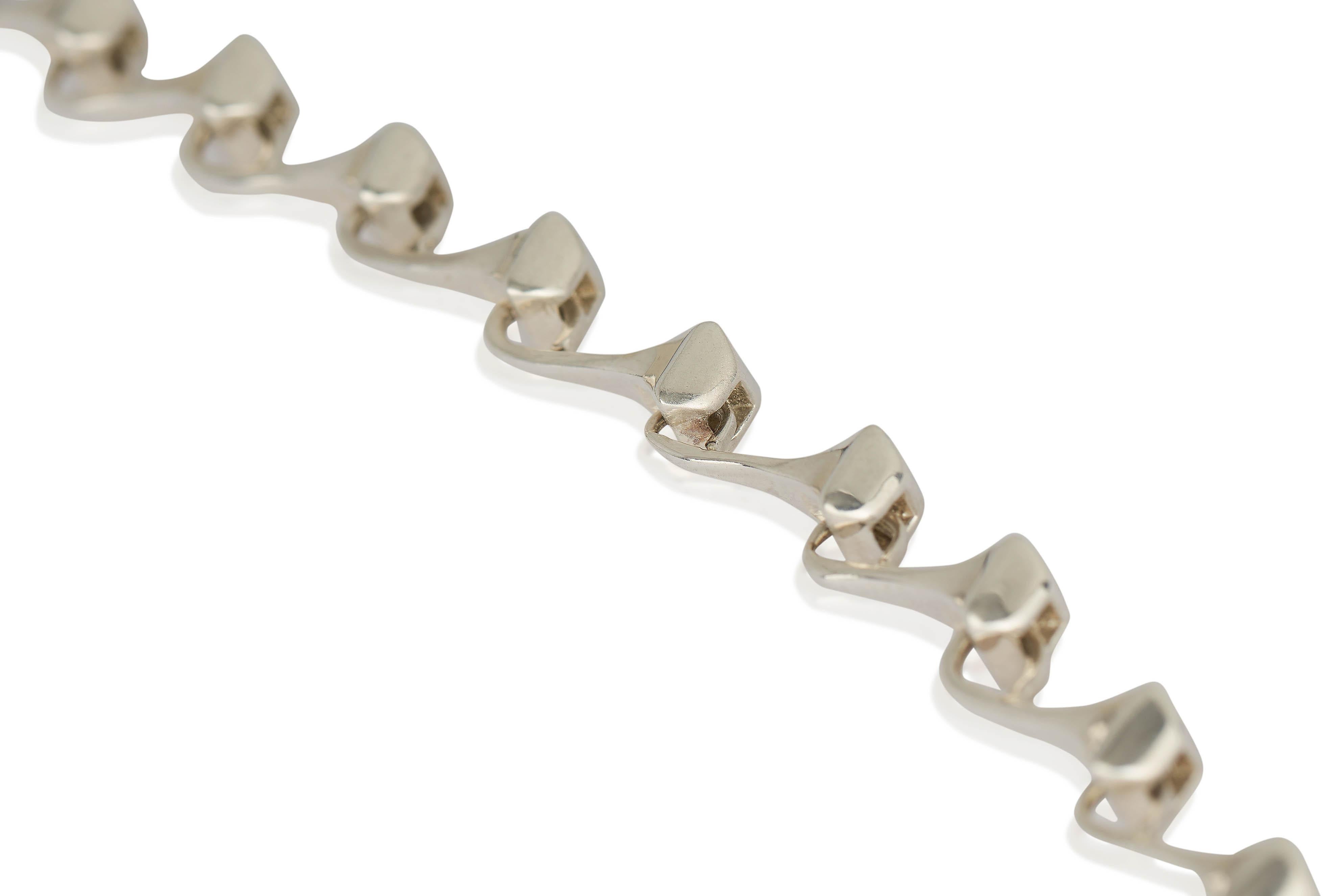 Lange Kette Halskette aus Sterlingsilber (Zeitgenössisch) im Angebot