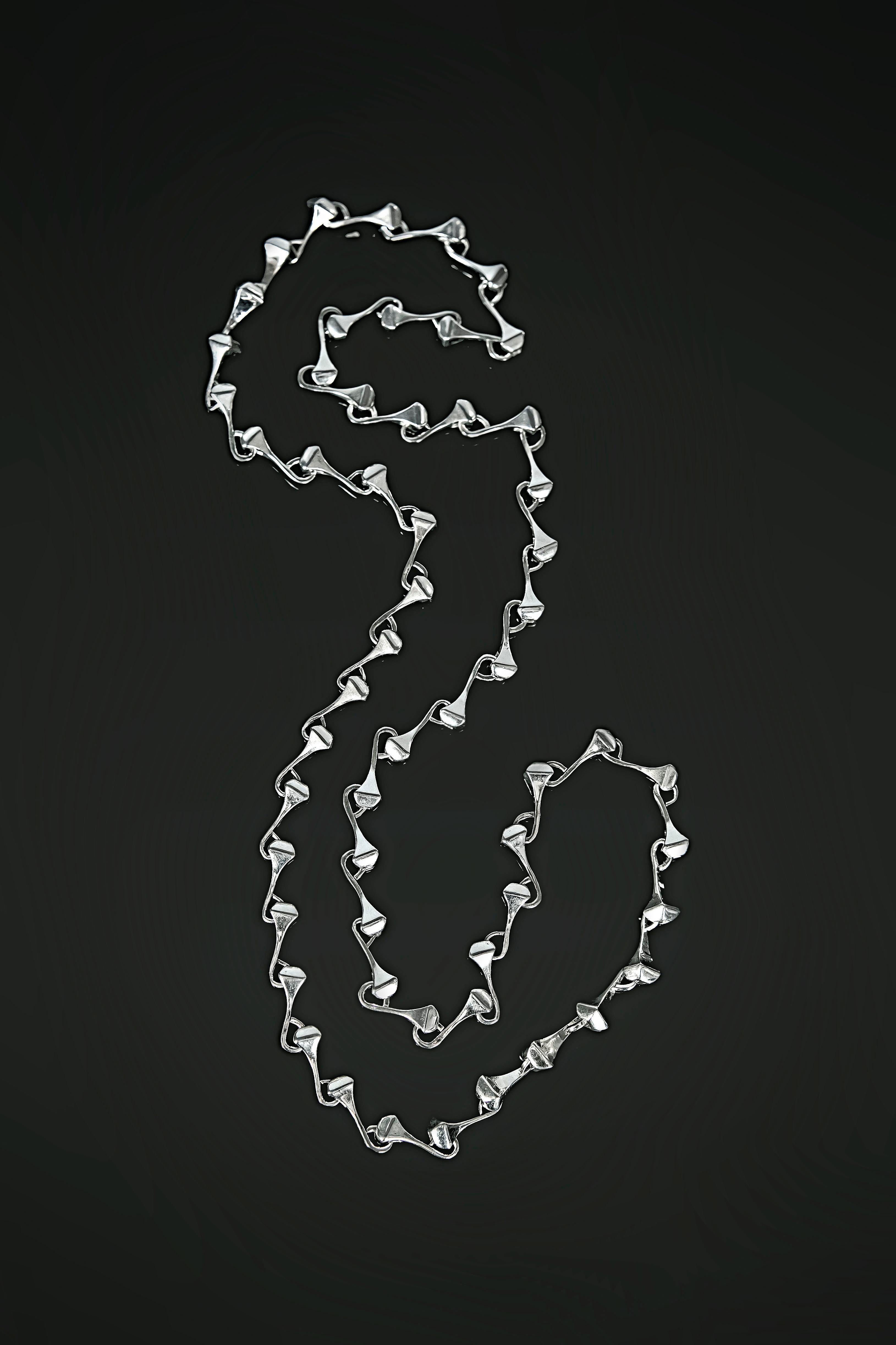 Lange Kette Halskette aus Sterlingsilber für Damen oder Herren im Angebot