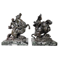 Amazon on Horseback Attacked by a Tiger August-karl-edouard Kiss Bronze Statue G