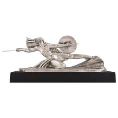 Amazone, Art Deco Bronze Sculpture Female Nude Warrior by Marcel Andre Bouraine