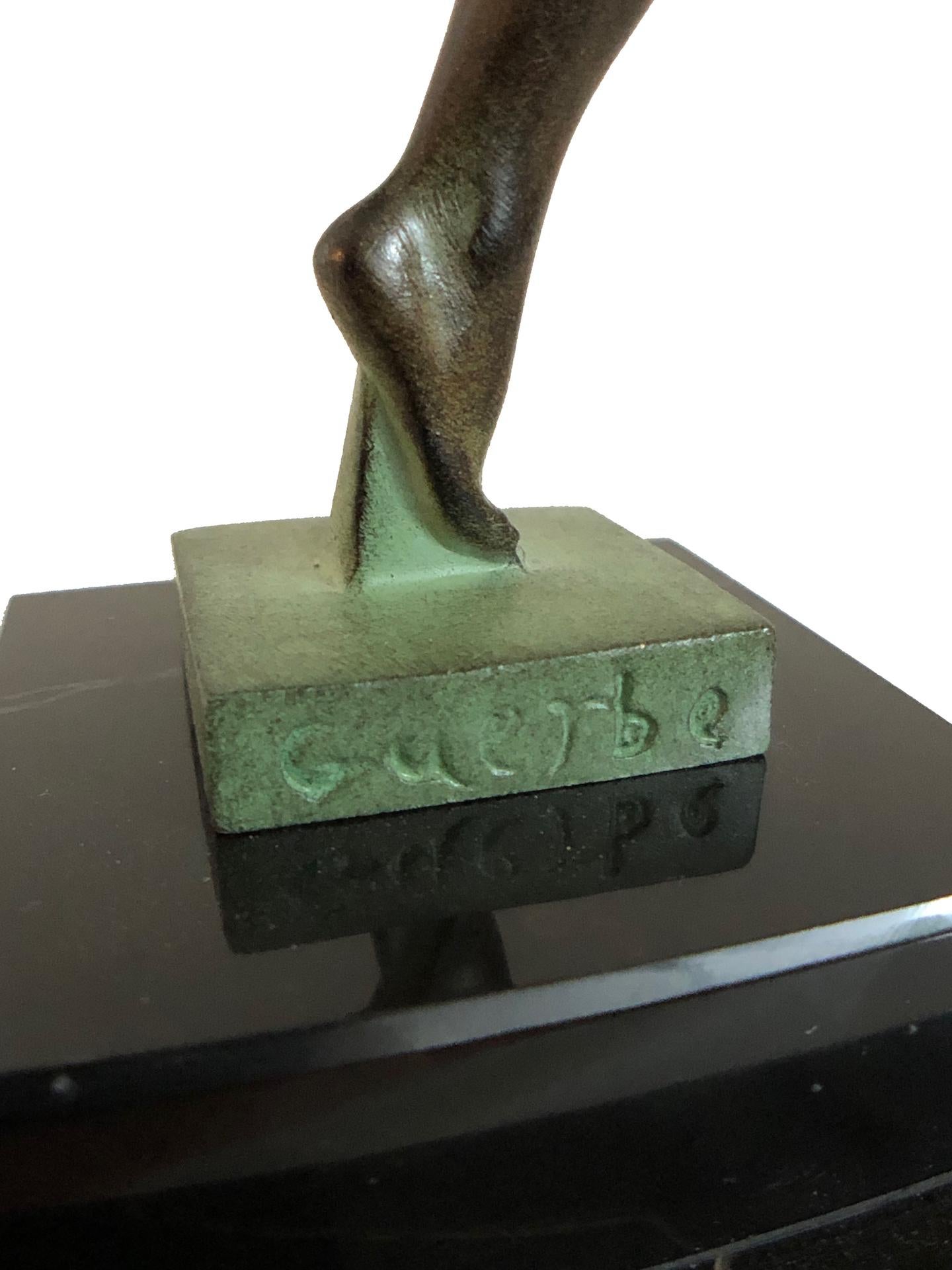 Amazone Sculpture in Spelter, Jericho by Guerbe, Original Max Le Verrier 5