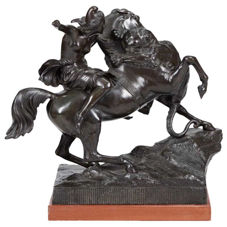 Amazone zu Pferde, Bronze Equestrian Statue after August Kiss 'German, 1802-1865' For Sale