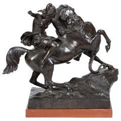 Amazone zu Pferde, Bronze-Reiterstatue nach August Kiss „Deutsch, 1802-1865“