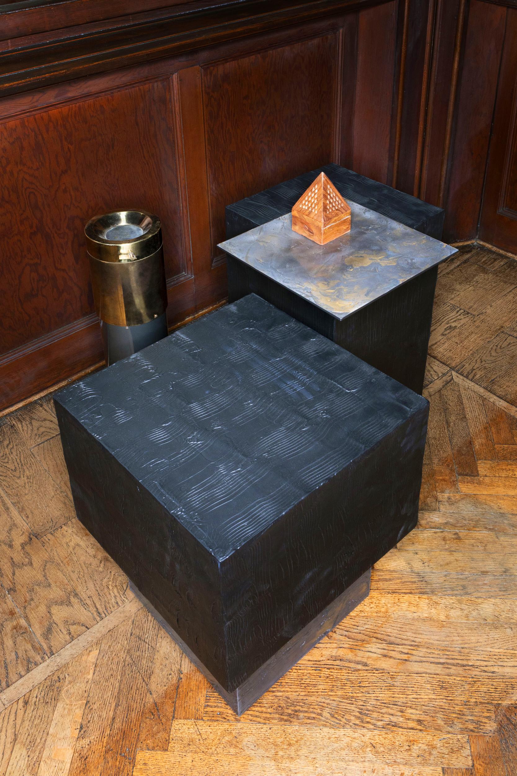 Modern Amazonia, tactile squared side table, Dainelli Studio for Somaschini, Italy For Sale