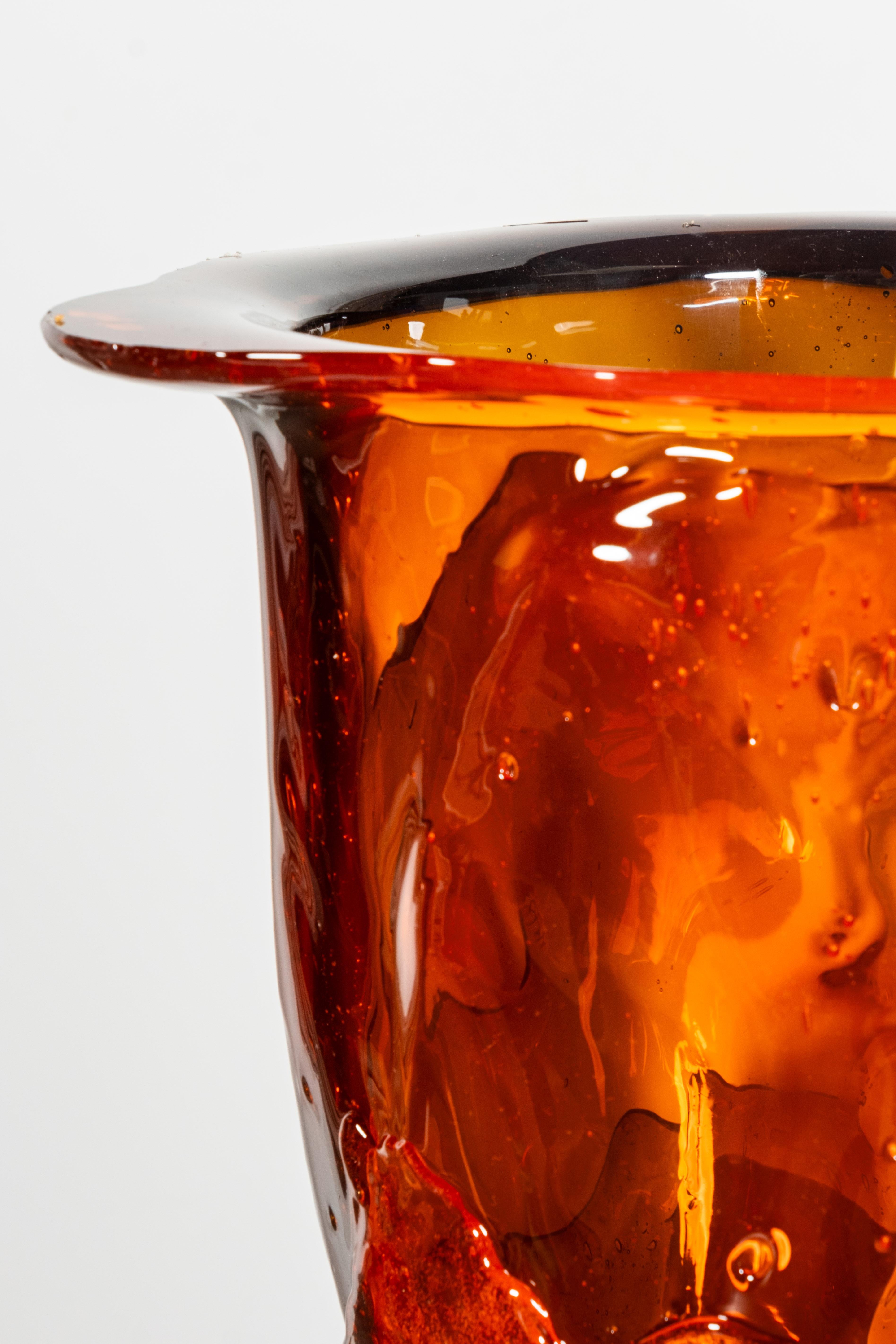 Amazonia Vase (Lrg), Clear Orange & Blue with Pastel Blue Feet by Gaetano Pesce In New Condition For Sale In Toronto, CA