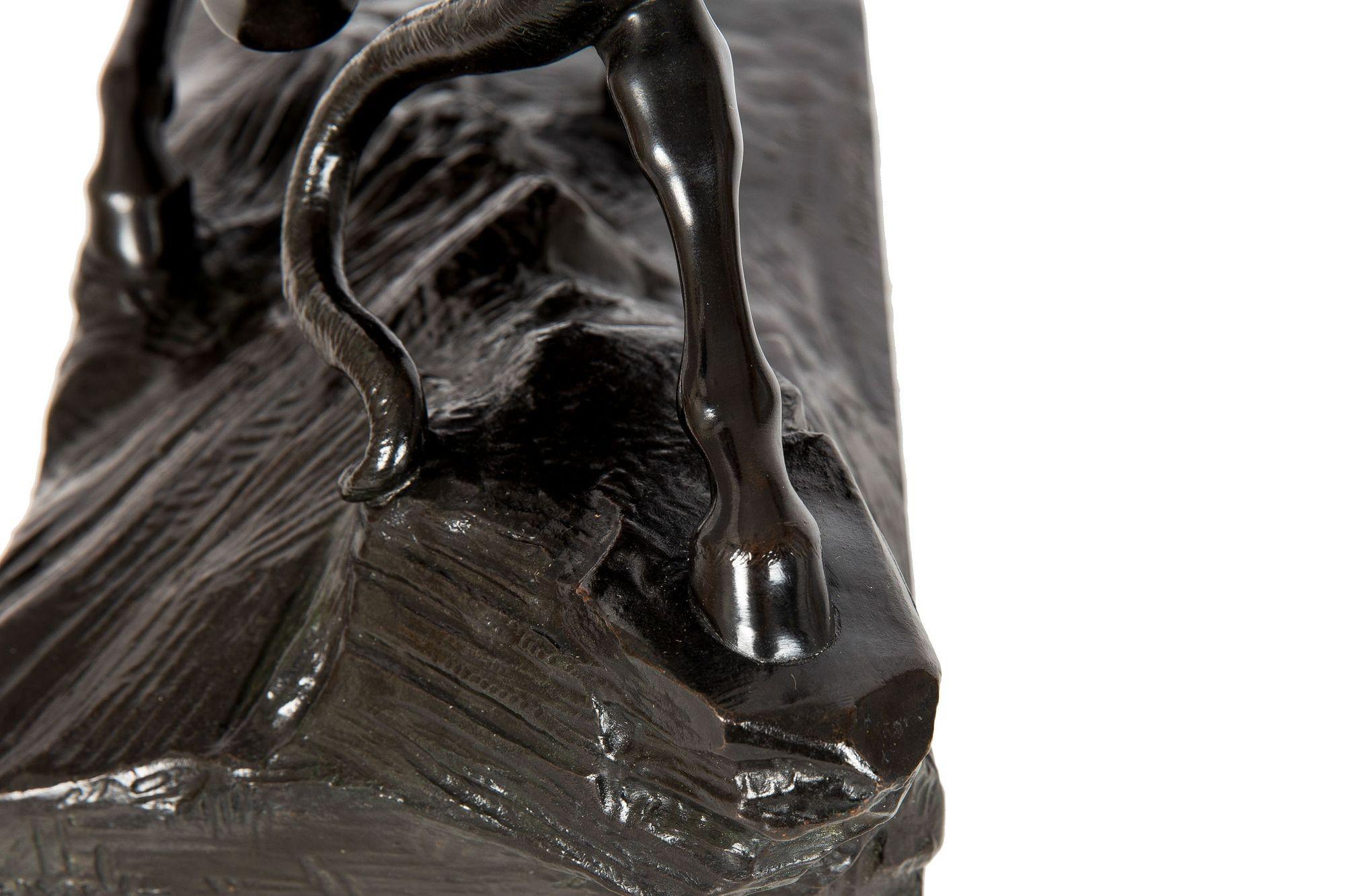 « Amazonien combattant un tigre » - Sculpture allemande en bronze ancien d'August Kiss en vente 8
