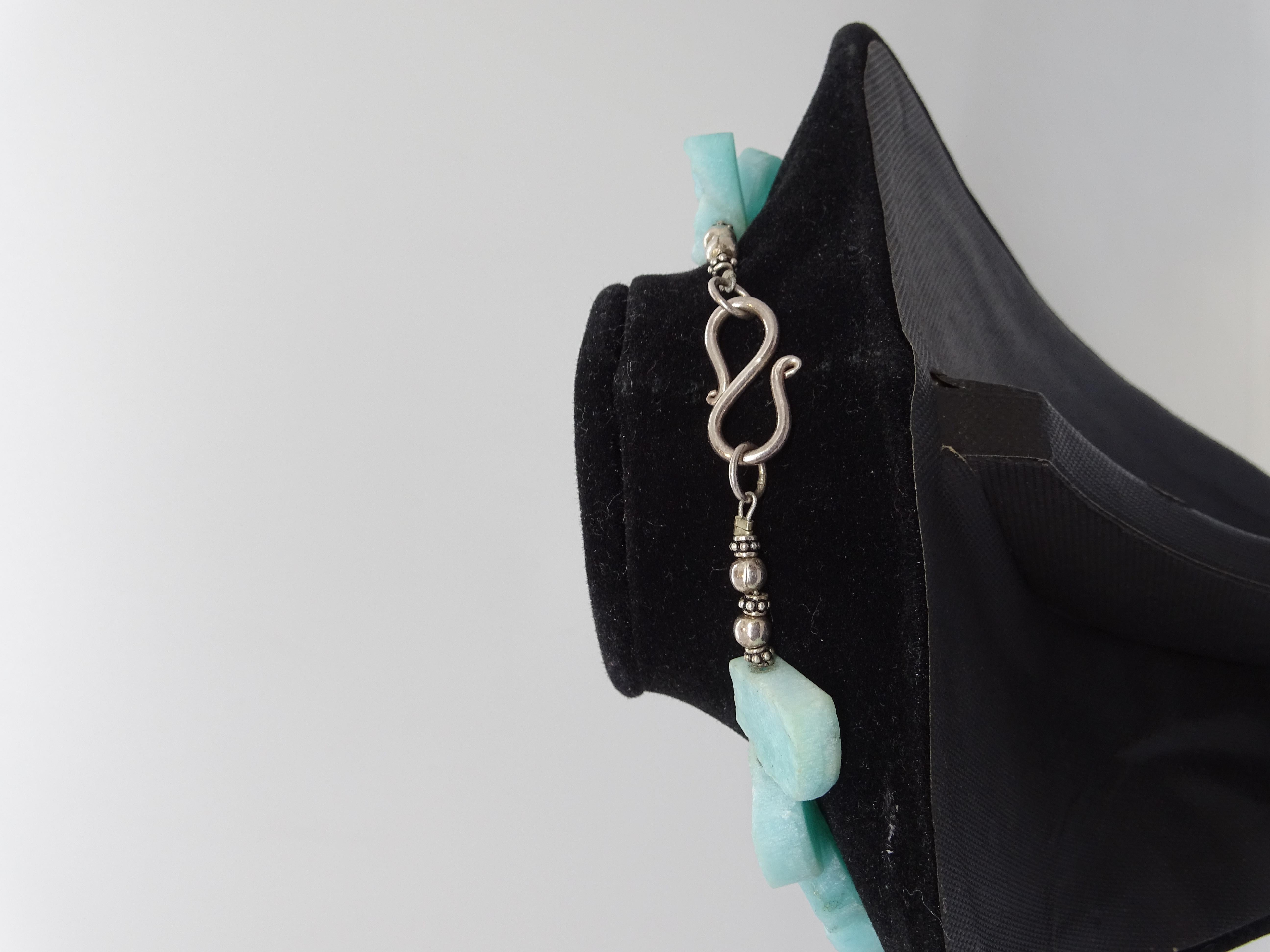 Amazonite and silver  French Pendant  Necklace, France  In Good Condition In VALLADOLID, ES