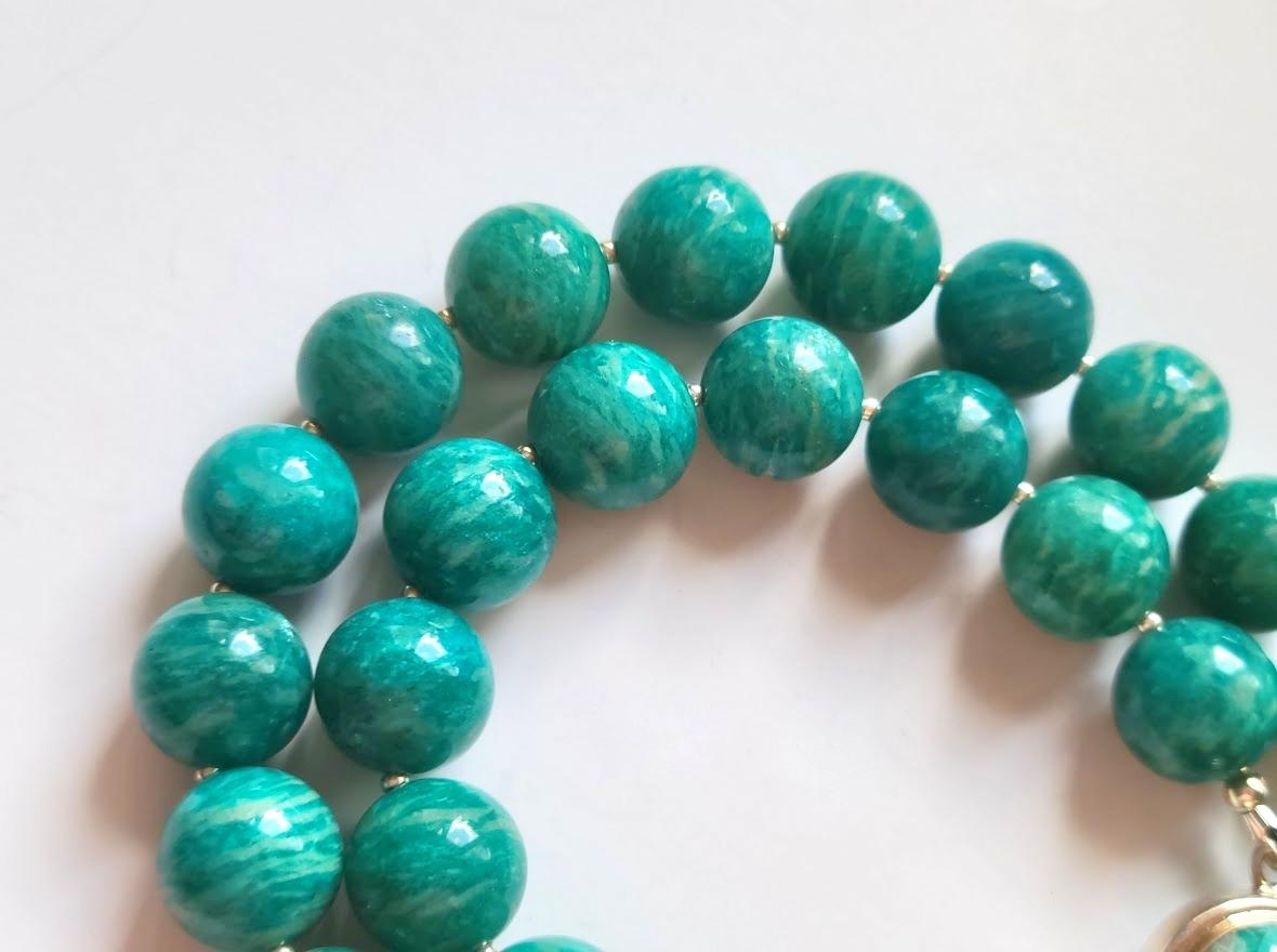 Amazonite Beaded Necklace In New Condition In Chesterland, OH