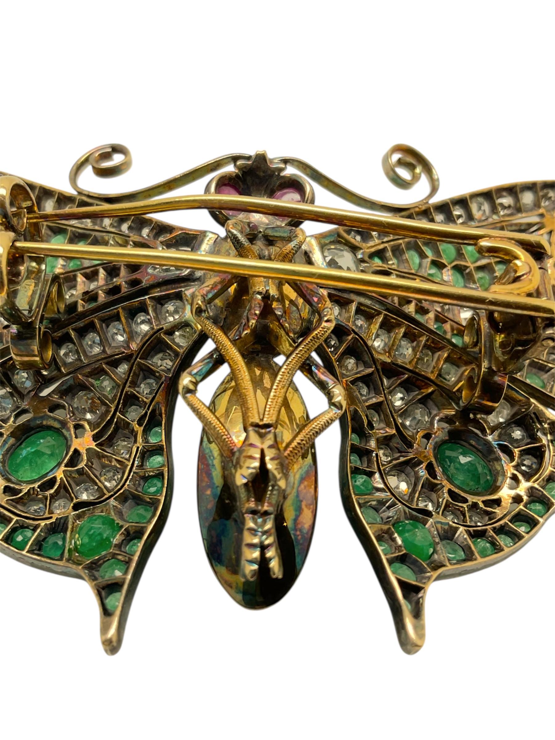 Women's or Men's Amazonite Butterfly Brooch For Sale