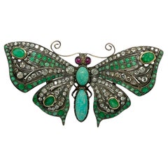 Amazonite Butterfly Brooch