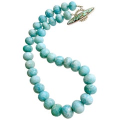Amazonite Choker Necklace with Abalone Inlay Toggle