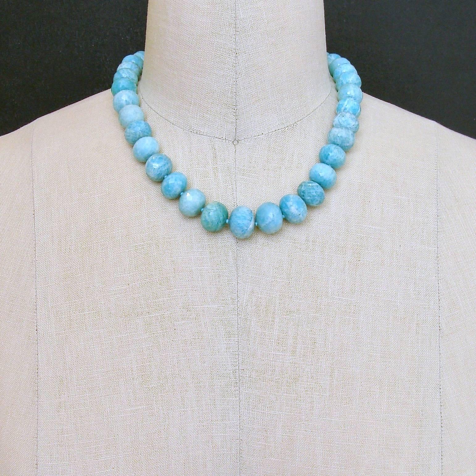 Amazonite Choker Necklace with Abalone Inlay Toggle 2