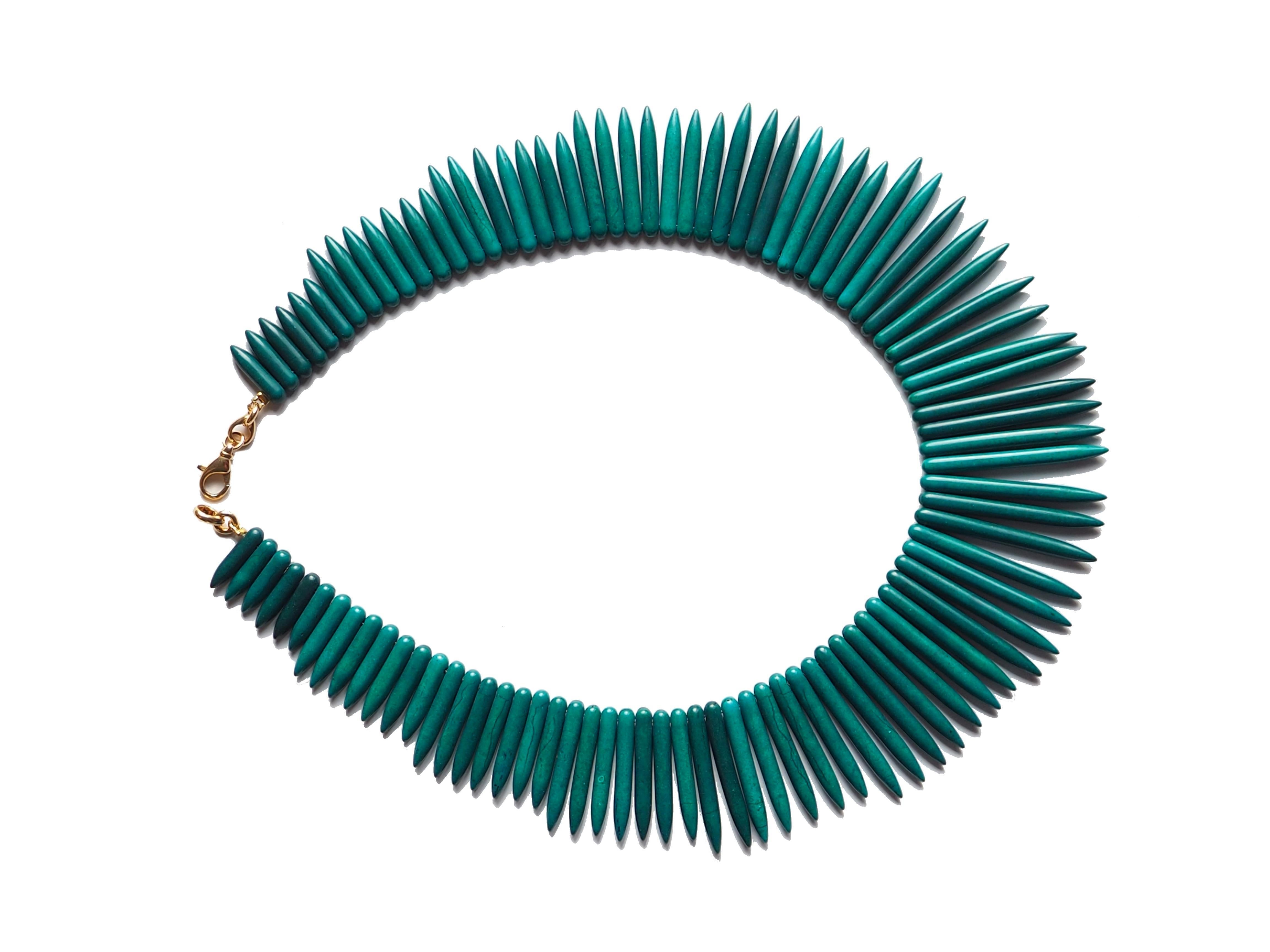 Amazonit Moderne Halskette in Form einer Perle (Gemischter Schliff) im Angebot