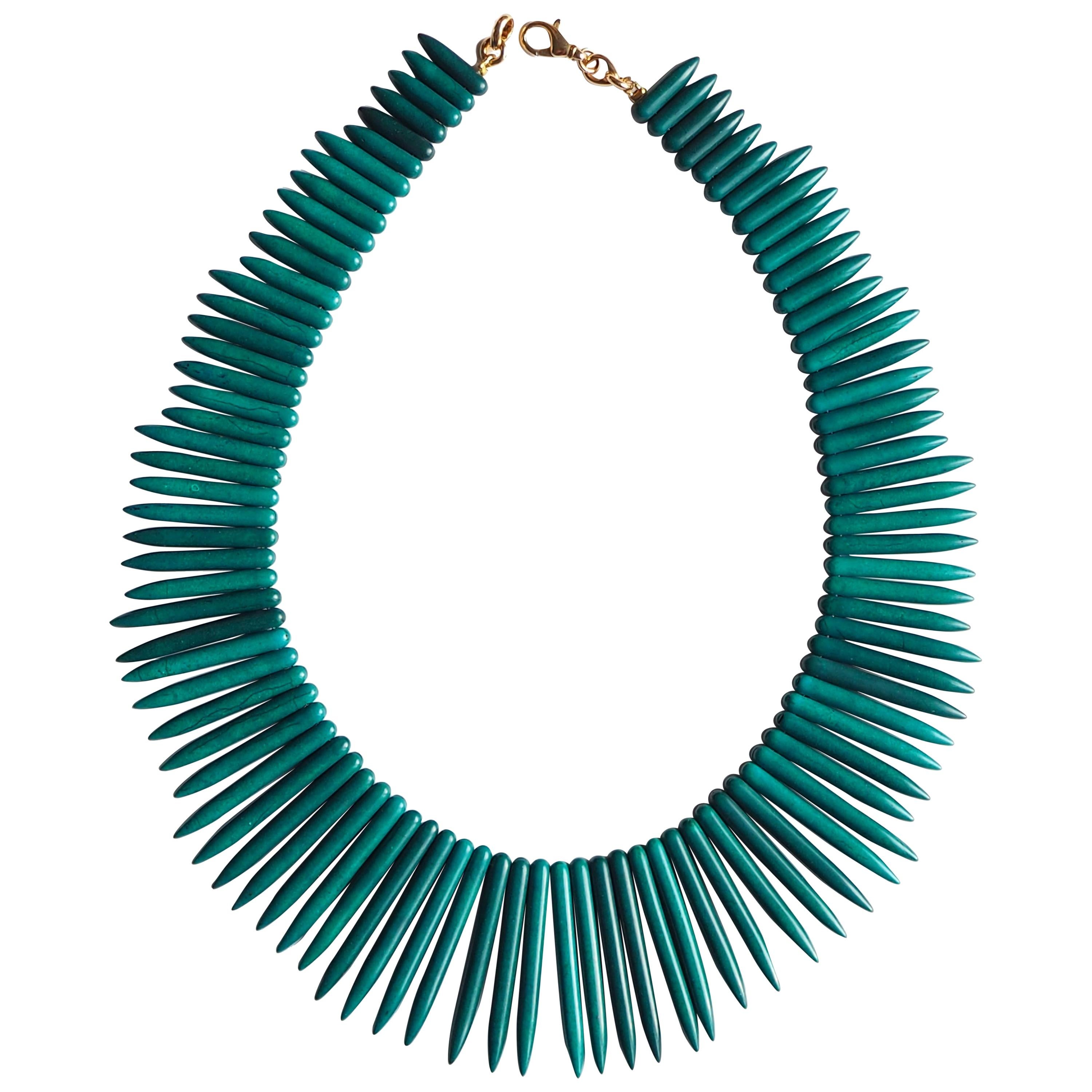 Amazonite Modern Shape Necklace For Sale
