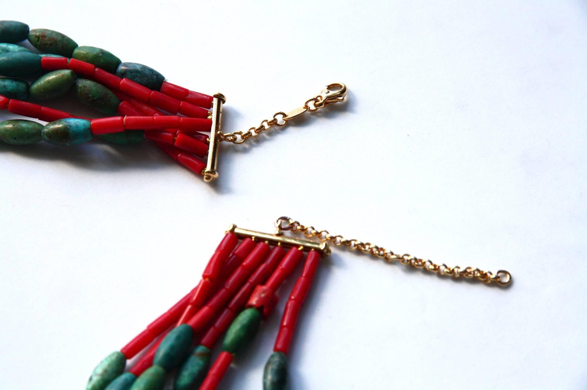 collana corallo e turchese