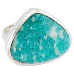 Amazonite silver ring, size 6.5