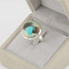 Amazonite silver ring, size 8