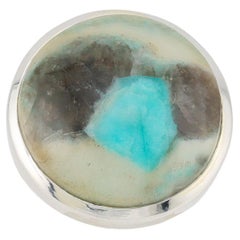 Amazonite silver ring, size 8