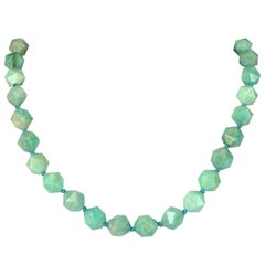 Amazonite Star Cut Sterling Silver Necklace