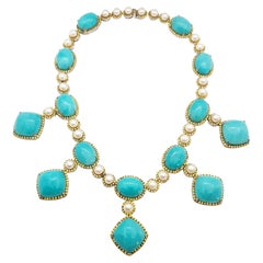 Amazonite, Yellow Sapphire and Pearl Necklace set in Silver Settings