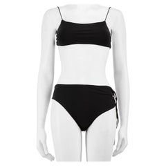 Amazuìn Schwarzer Krawatten-Bikini Größe XS