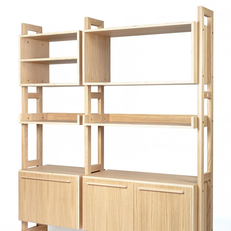 Amazzonia 150 Large Oak Modular Bookcase For Sale at 1stdibs