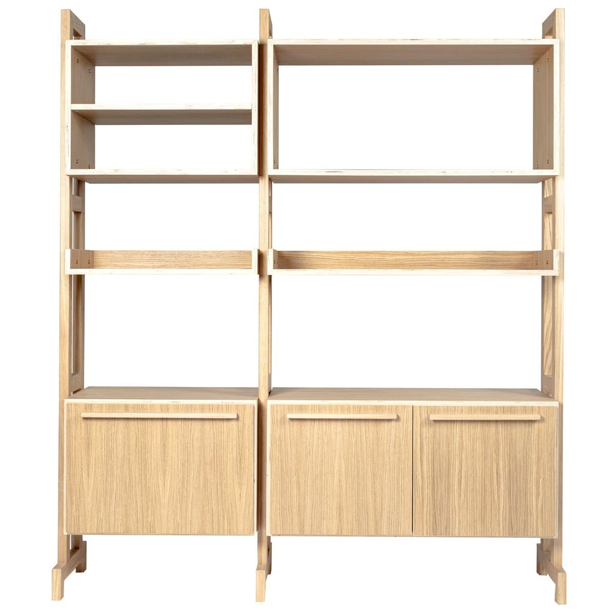 Amazzonia 150 Large Oak Modular Bookcase For Sale at 1stDibs