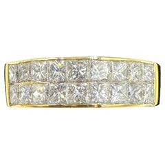 Ambar Quadrillion zwei Row Diamant 18k Gelbgold Band Ring