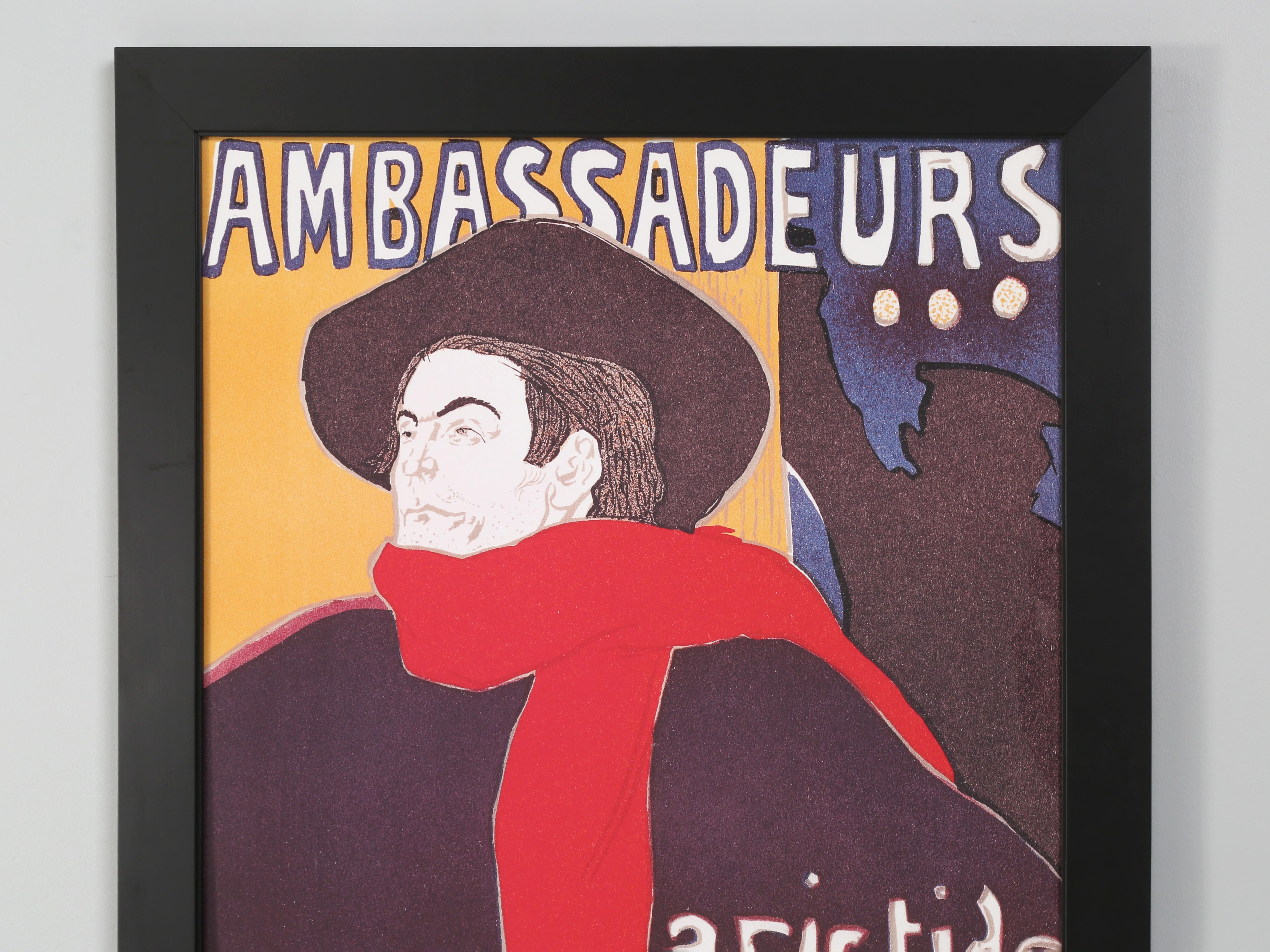 Henri de Toulouse-Lautrec was a French illustrator, painter and printmaker, whose subject matter detailed the bohemian lifestyle of Paris during the late 1800’s. 'Ambassadeurs: Aristide Bruant’ was a lithograph print originally produced by