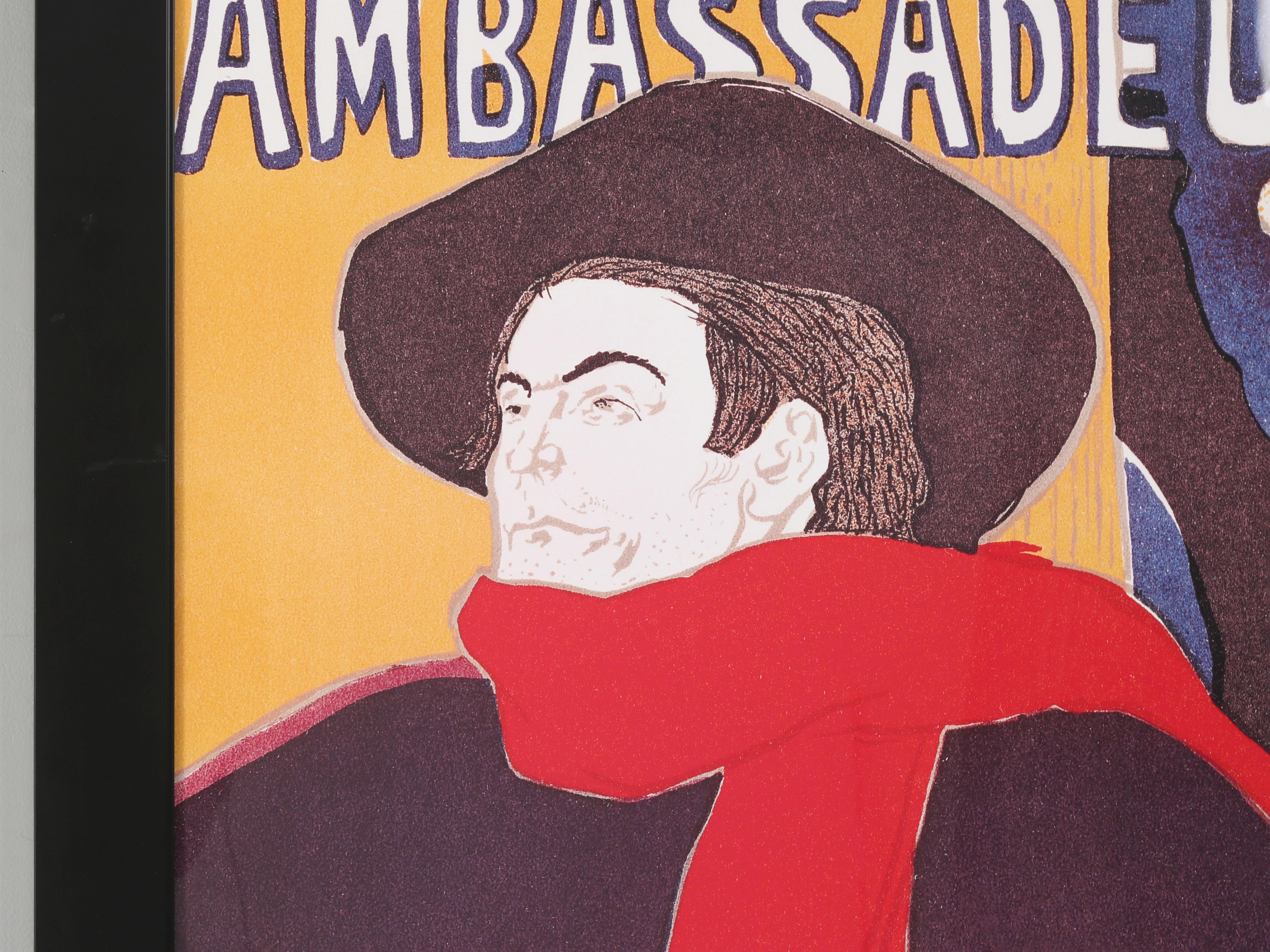 French Ambassadeurs: Aristide Bruant Originally by Toulouse-Lautrec 1982 Reproduction For Sale