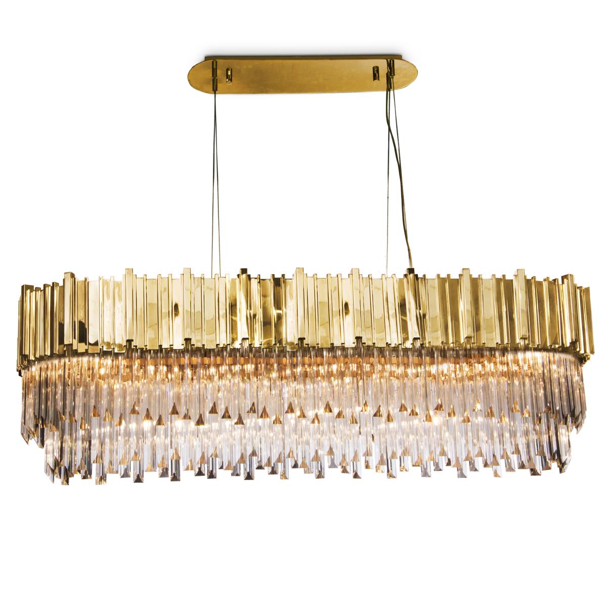 gold oval chandelier