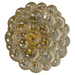 Applique en verre bullé ambré de 21 cm de Helena Tynell pour Glashütte Limburg, 1960