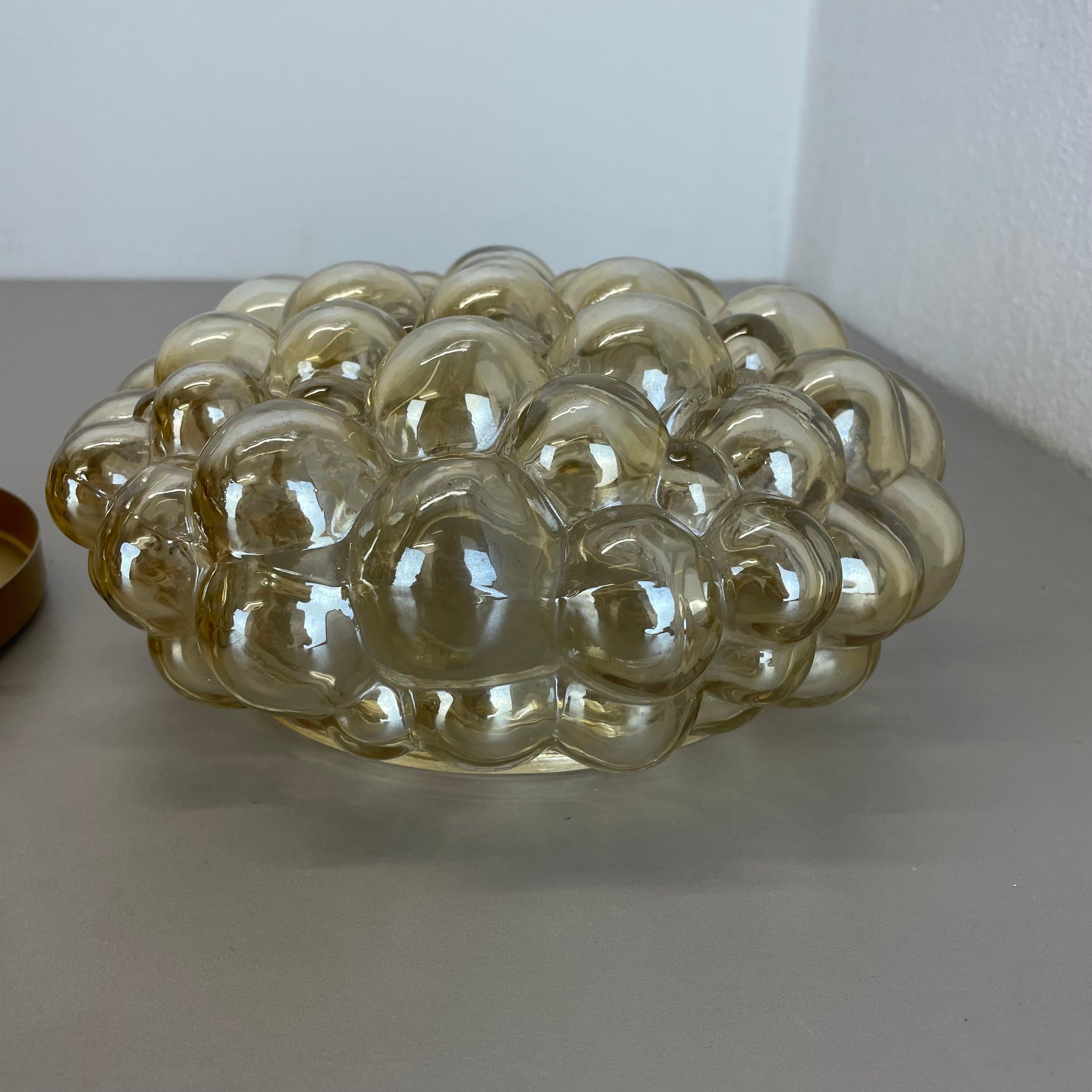 Amber 24cm Bubble Glass Wall Light by Helena Tynell for Glashütte Limburg, 1960 For Sale 4