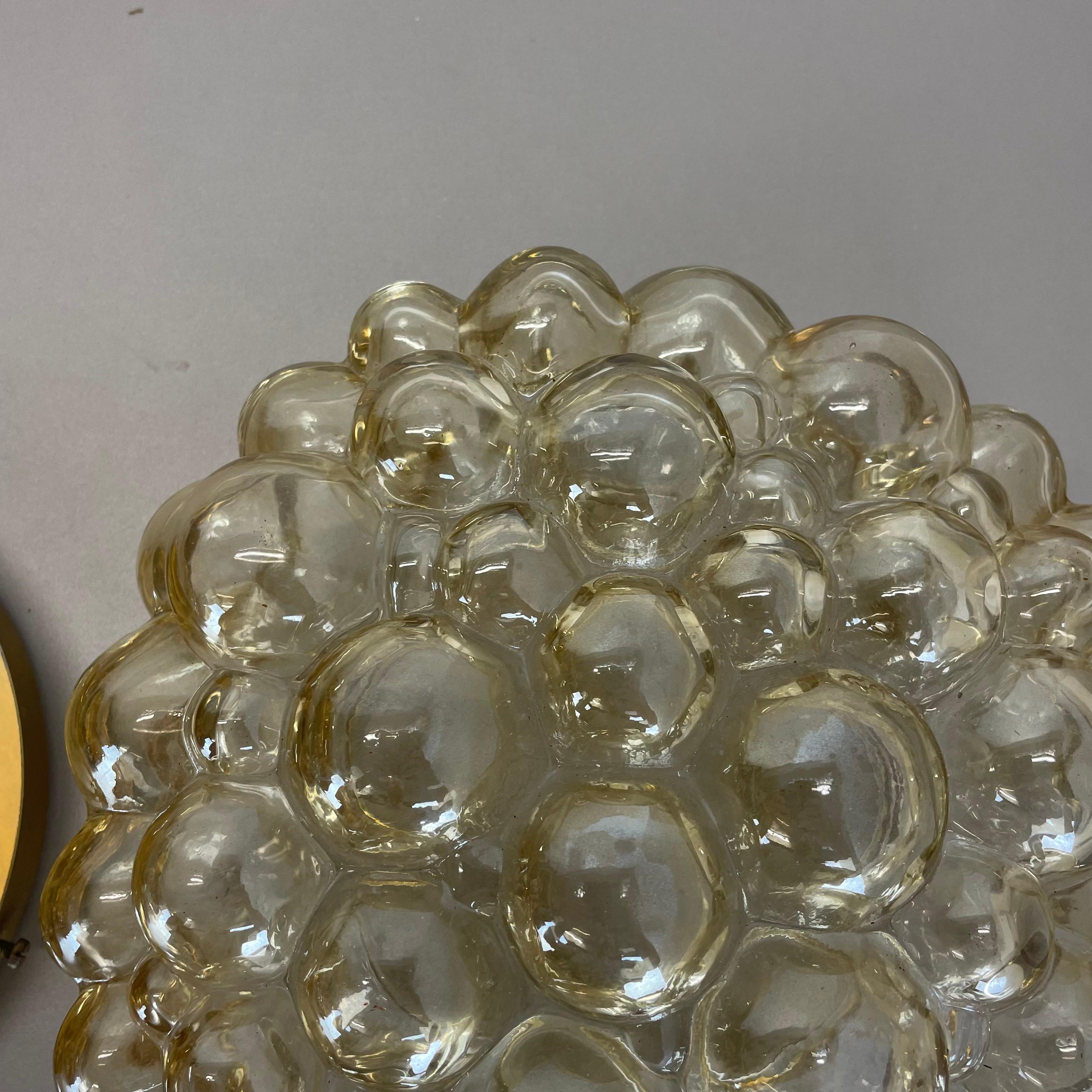 Amber 24cm Bubble Glass Wall Light by Helena Tynell for Glashütte Limburg, 1960 6