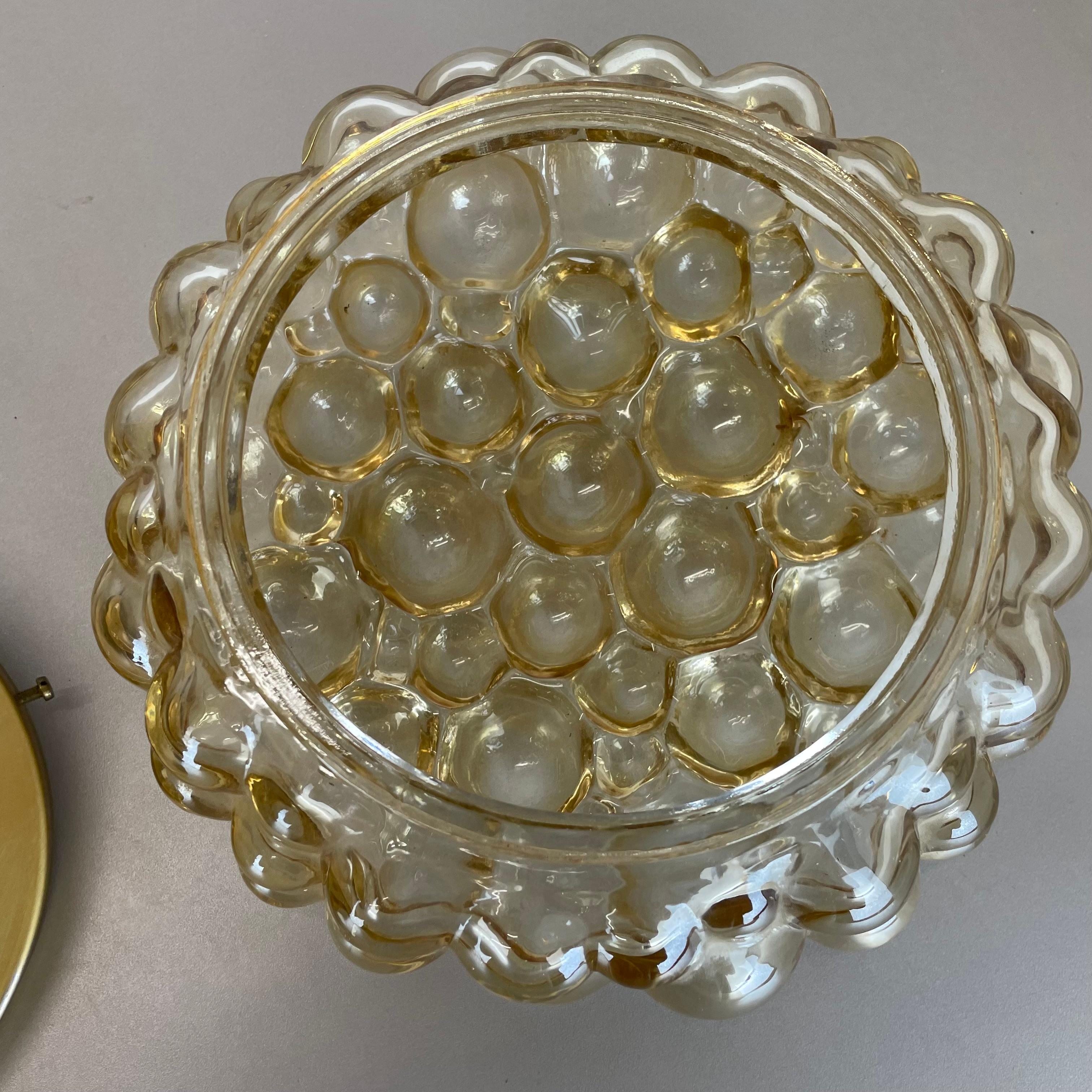 Amber 24cm Bubble Glass Wall Light by Helena Tynell for Glashütte Limburg, 1960 9