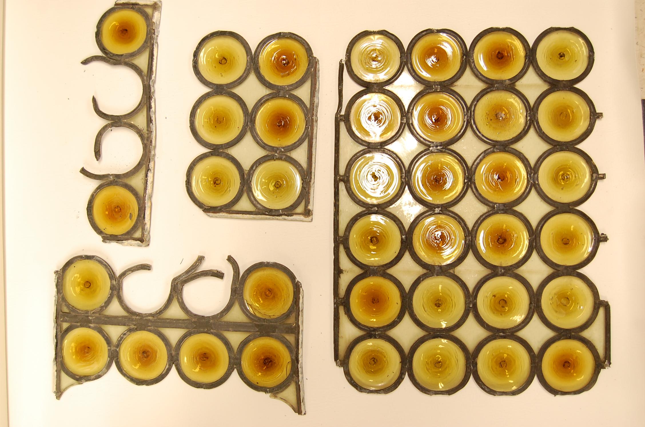 Victorian Amber Bullseye Glass Rondoles