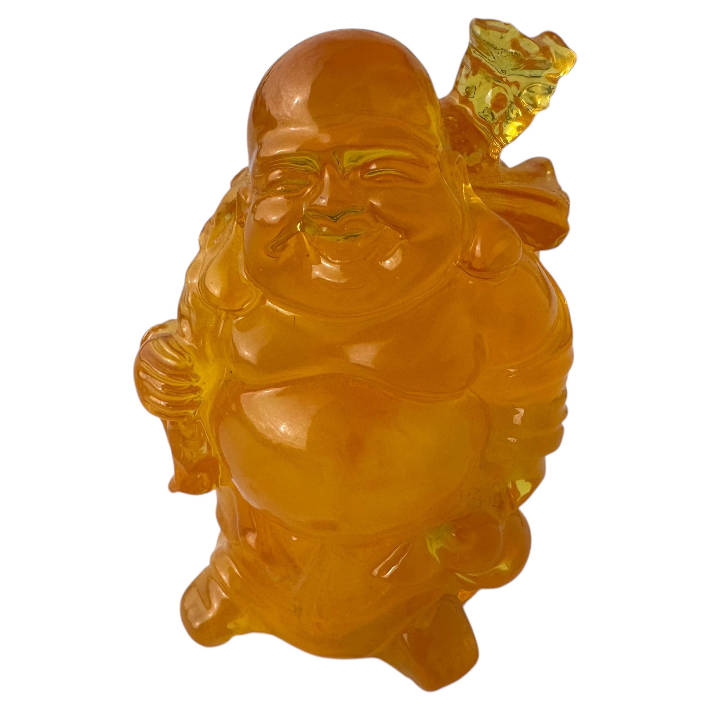 Figurina di Buddha in ambra da 3,5 pollici