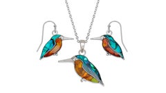 Amber Abalnone Kingfisher Necklace