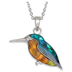 Amber Abalnone Kingfisher Necklace