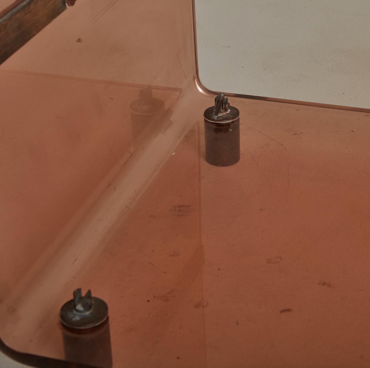 Modern Amber Acrylic Console Table Attributed to Michel Dumas, France 1970s