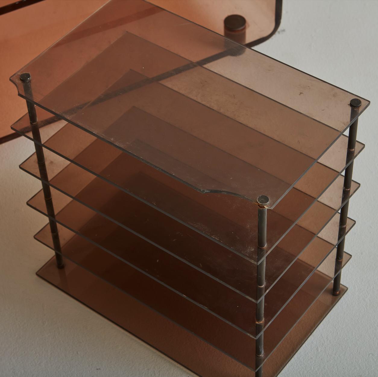 Late 20th Century Amber Acrylic Console Table Attributed to Michel Dumas, France 1970s
