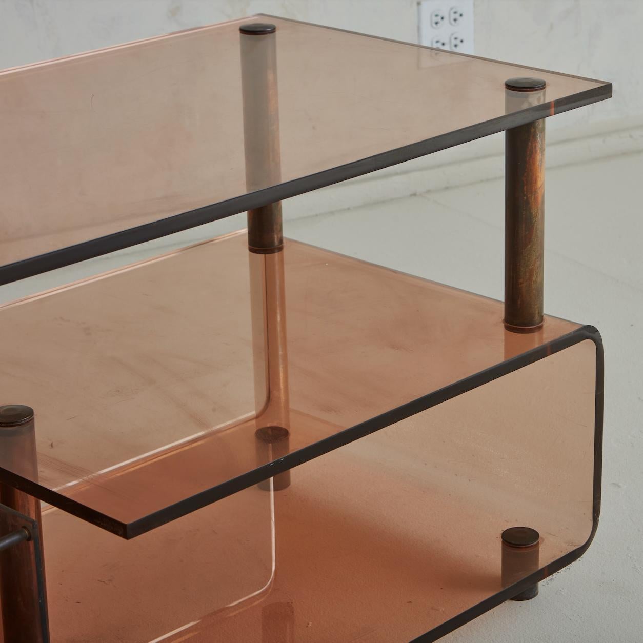 Amber Acrylic Console Table Attributed to Michel Dumas, France 1970s 3